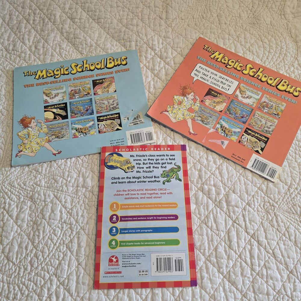 Magic School Bus Lot Of 3 Scholastic - Solar System, The Senses,  Lost In Snow - Picture 2 of 2